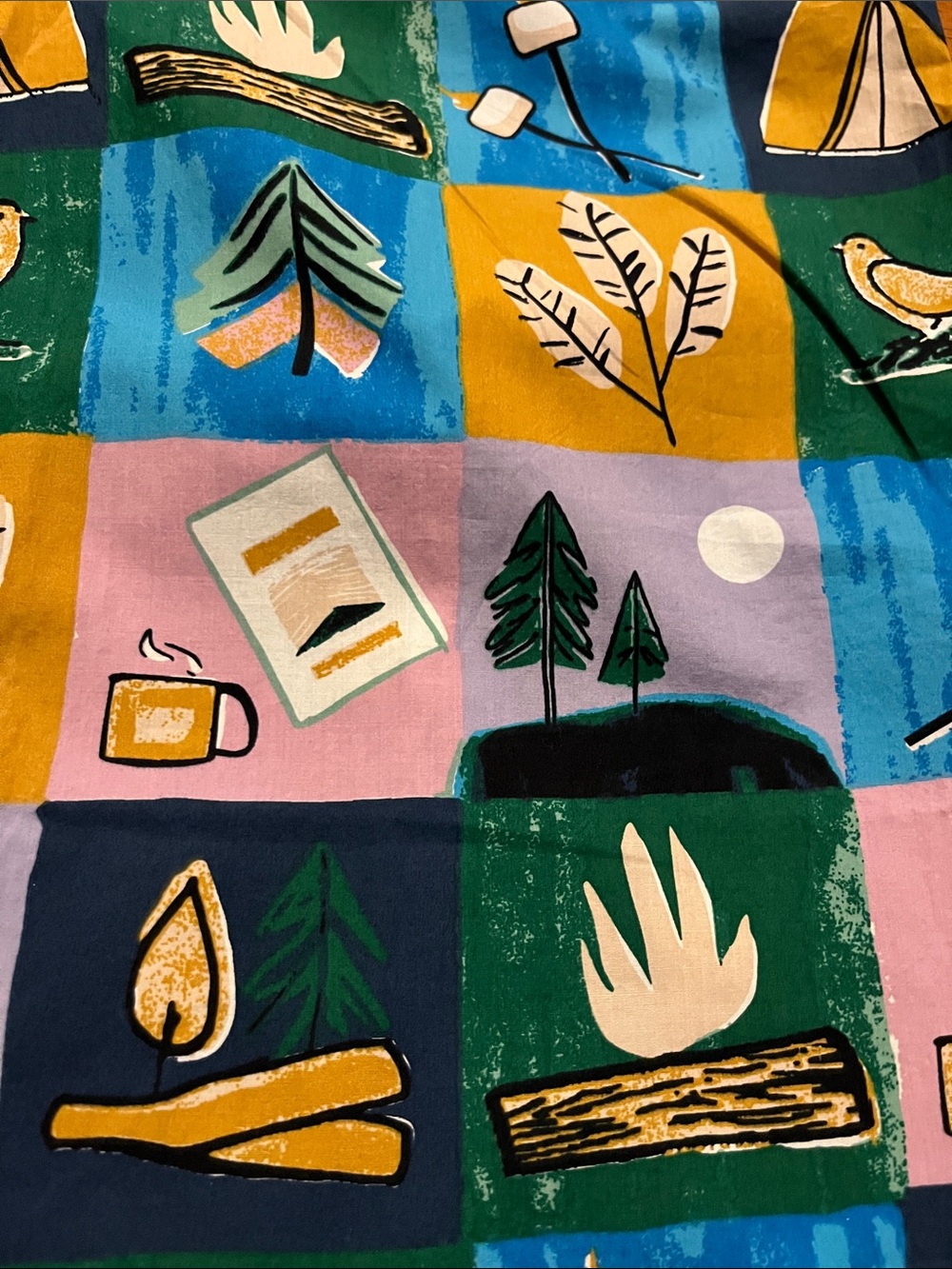 NWT Anthro Lyre Bird Campground Patchwork Print Pants - Picture 13 of 16